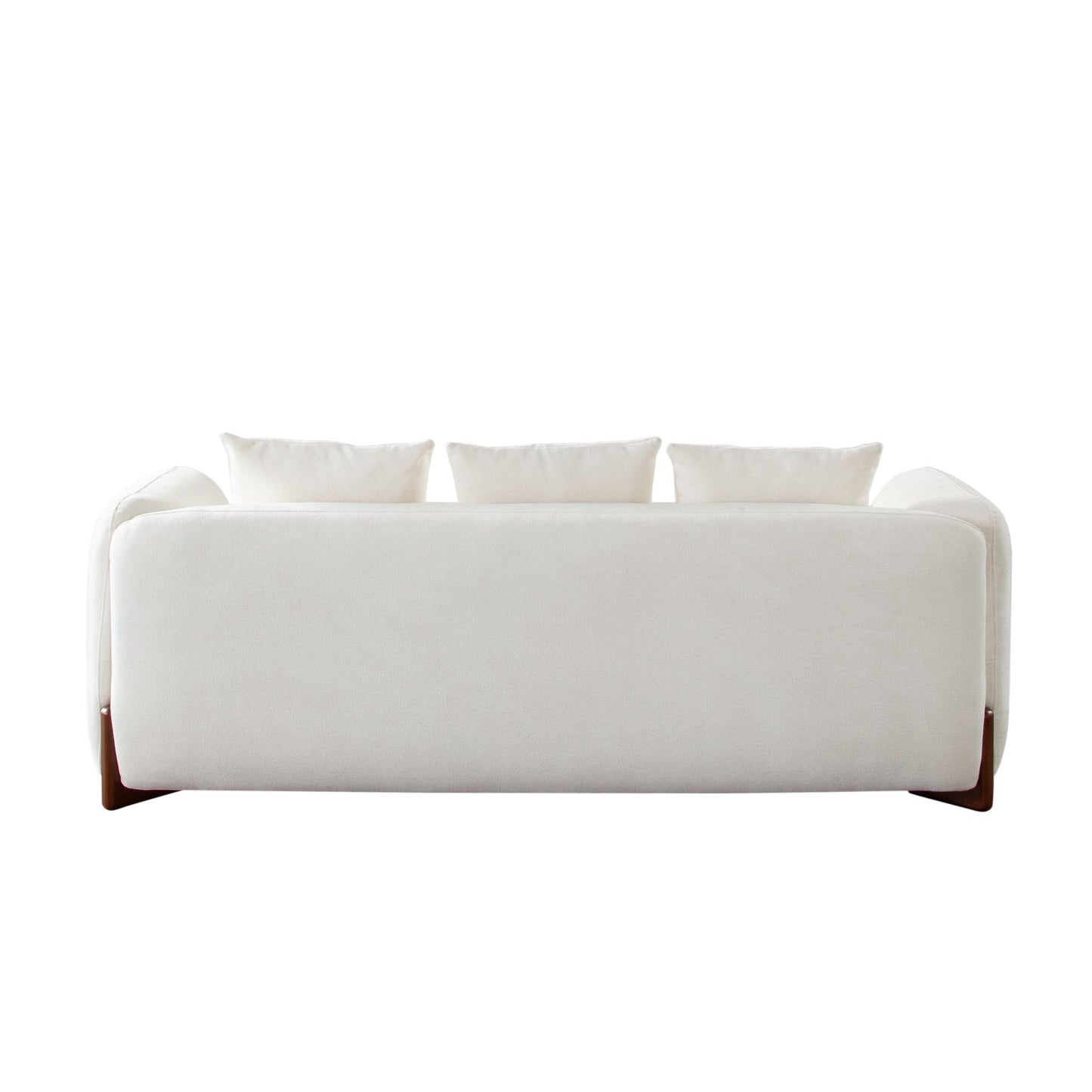 Link Sofa in Elite Ivory Fabric w/ Wood Leg by Diamond Sofa