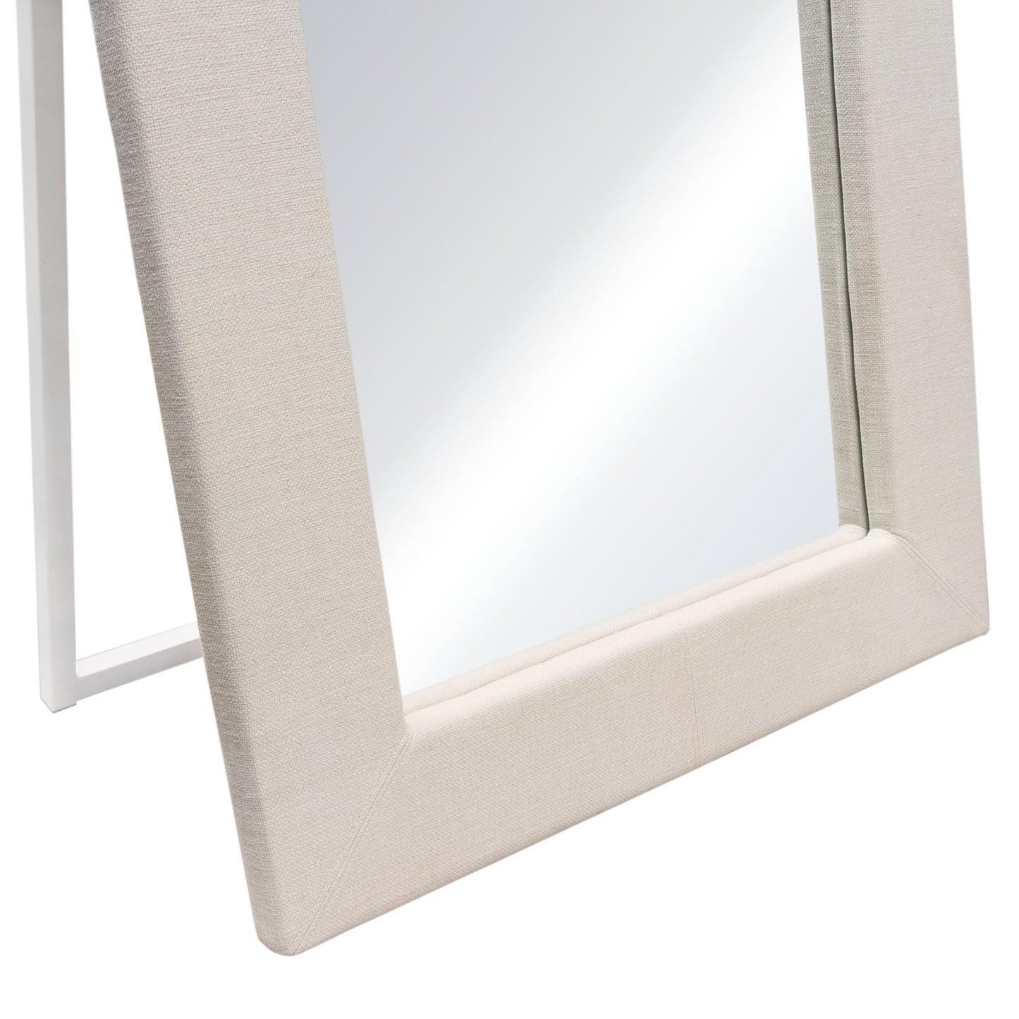 Luxe Free-Standing Mirror w/ Locking Easel Mechanism in Sand Linen Fabric by Diamond Sofa