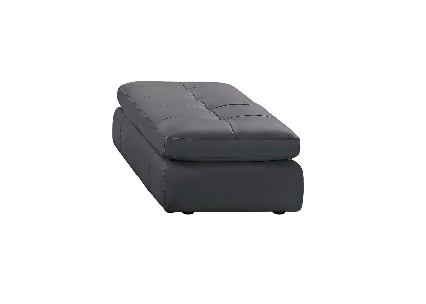 J&M Furniture 397 Italian Leather Ottoman in Grey Color