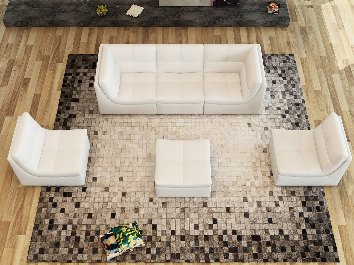 J&M Furniture Lego 6 Pc Set in White