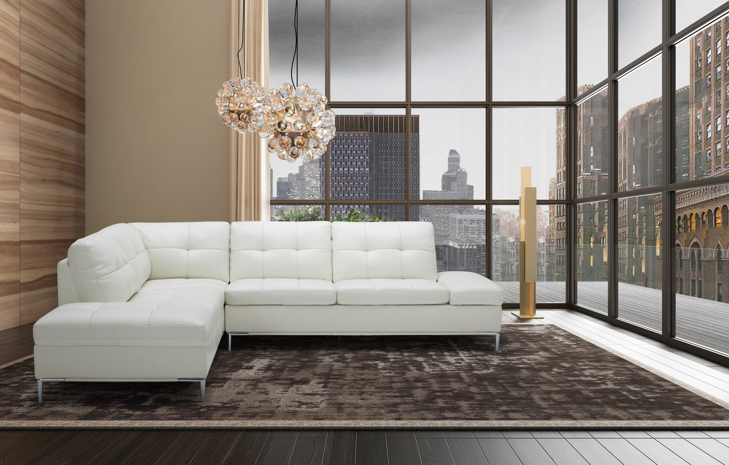 J&M Furniture Leonardo White in Left Hand Facing