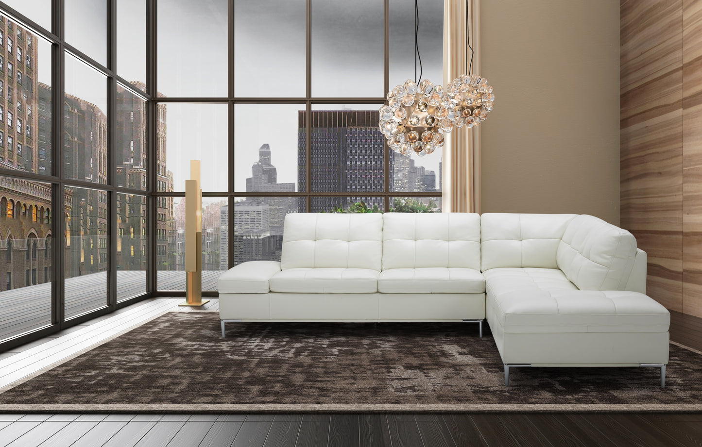 J&M Furniture Leonardo White in Right Hand Facing