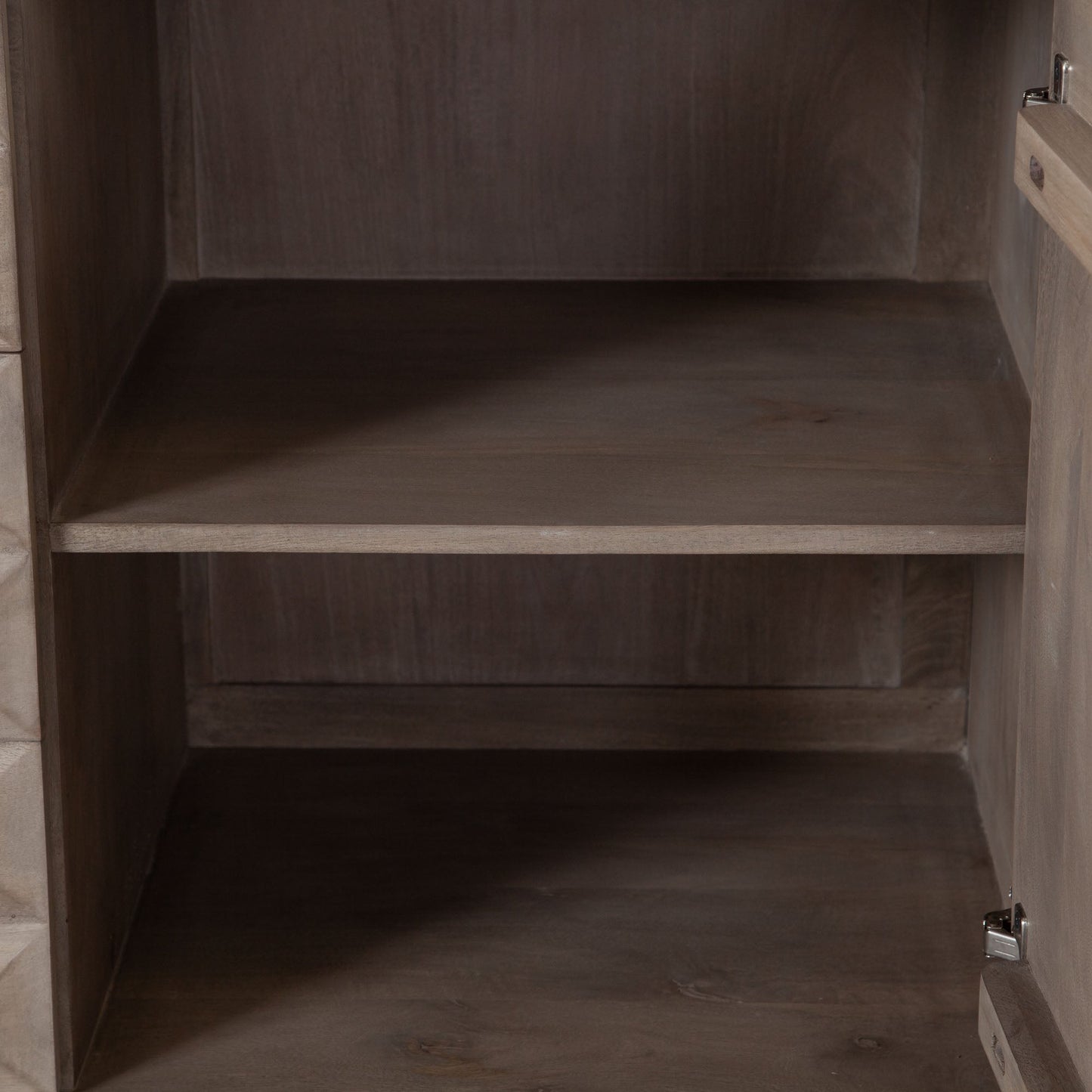 Madera 3-Drawer/2-Door Solid Wood Dresser in Ash Finish w/ Black Metal Finished Legs by Diamond Sofa
