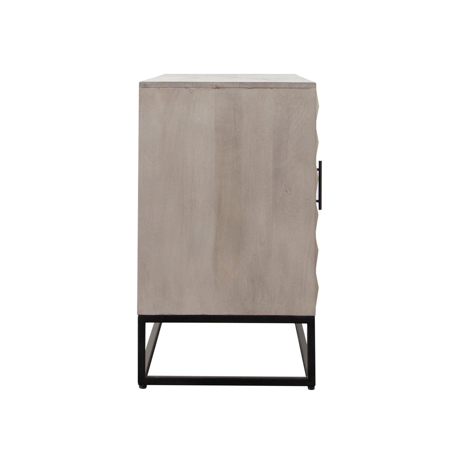 Madera 3-Drawer/2-Door Solid Wood Dresser in Ash Finish w/ Black Metal Finished Legs by Diamond Sofa