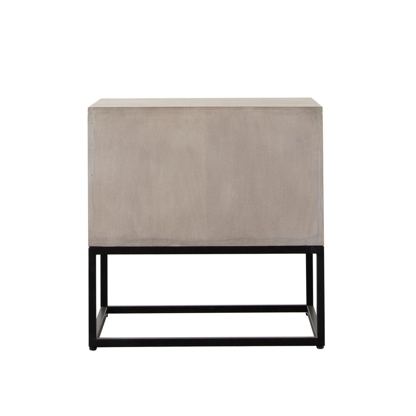Madera 2-Drawer Solid Wood Accent Table in Ash Finish w/ Black Metal Finished Legs by Diamond Sofa