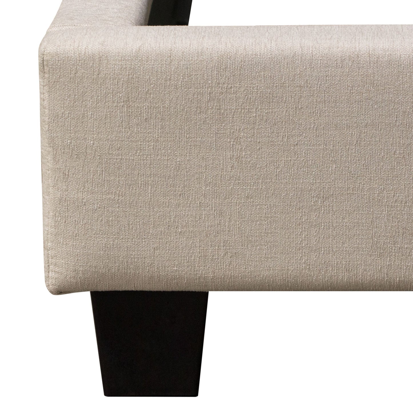 Madison Ave Tufted Wing Eastern King Bed in Sand Button Tufted Fabric by Diamond Sofa