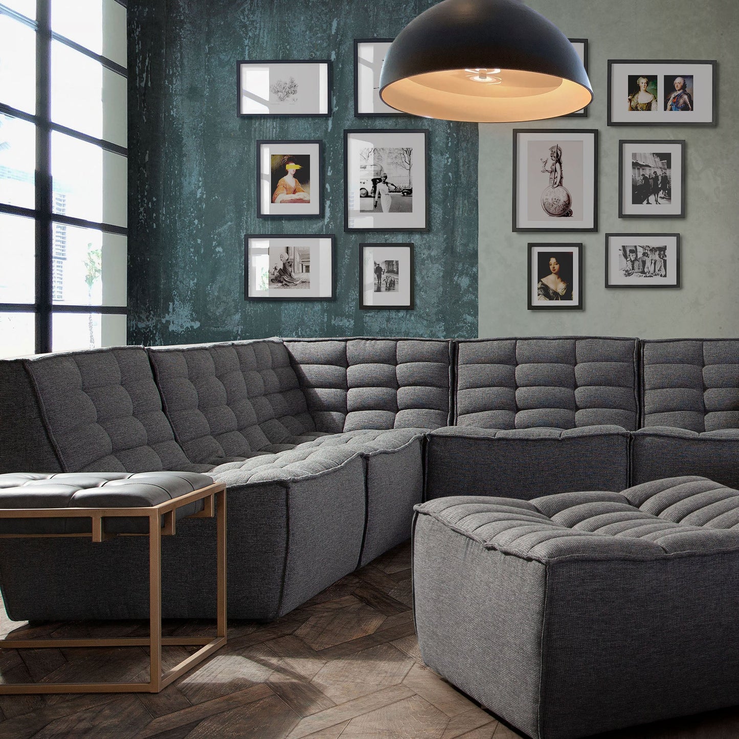 Marshall Scooped Seat Armless Chair in Grey Fabric by Diamond Sofa