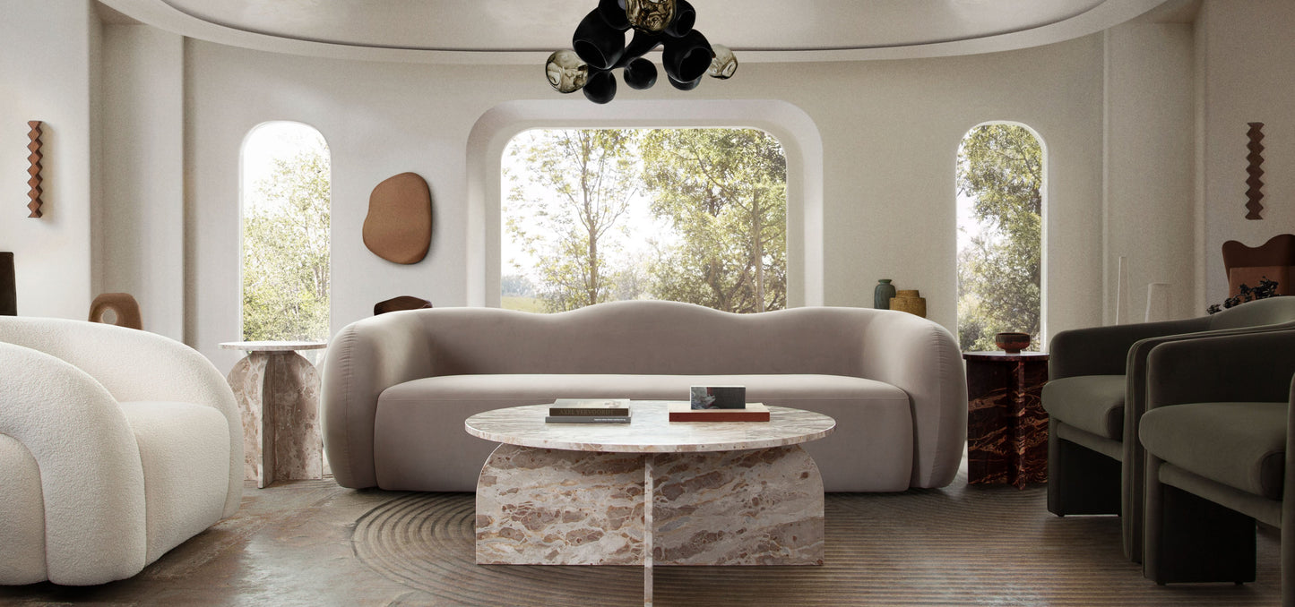 Maya Sofa in Modern Shitake Mink Performance Velvet by Diamond Sofa
