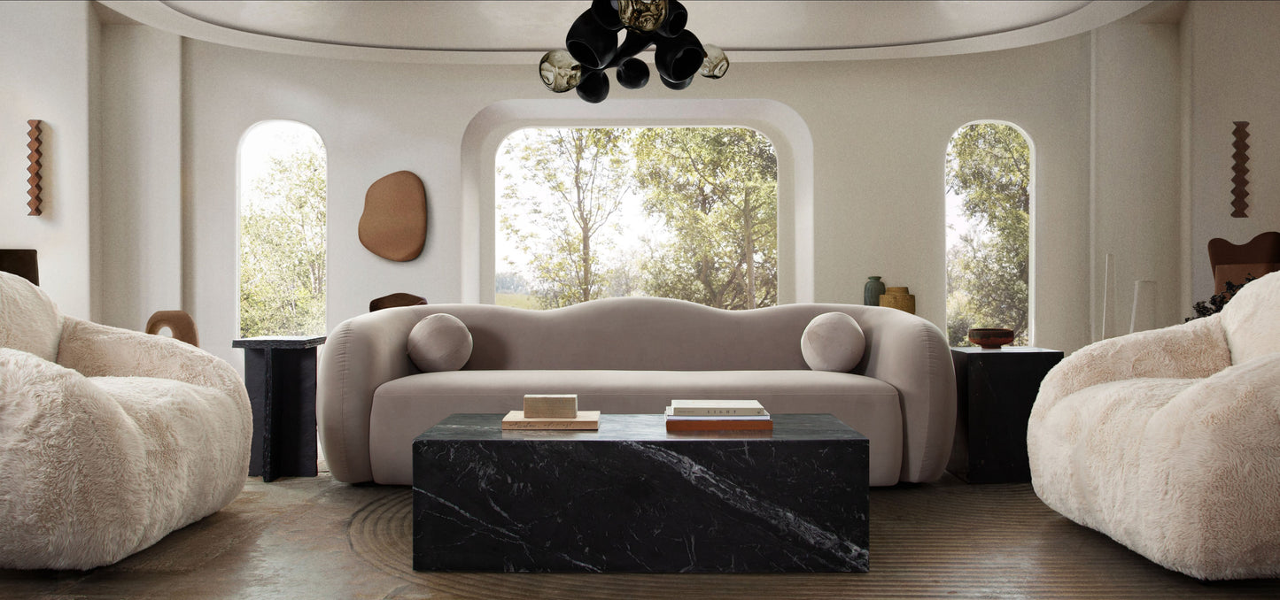 Maya Sofa in Modern Shitake Mink Performance Velvet by Diamond Sofa
