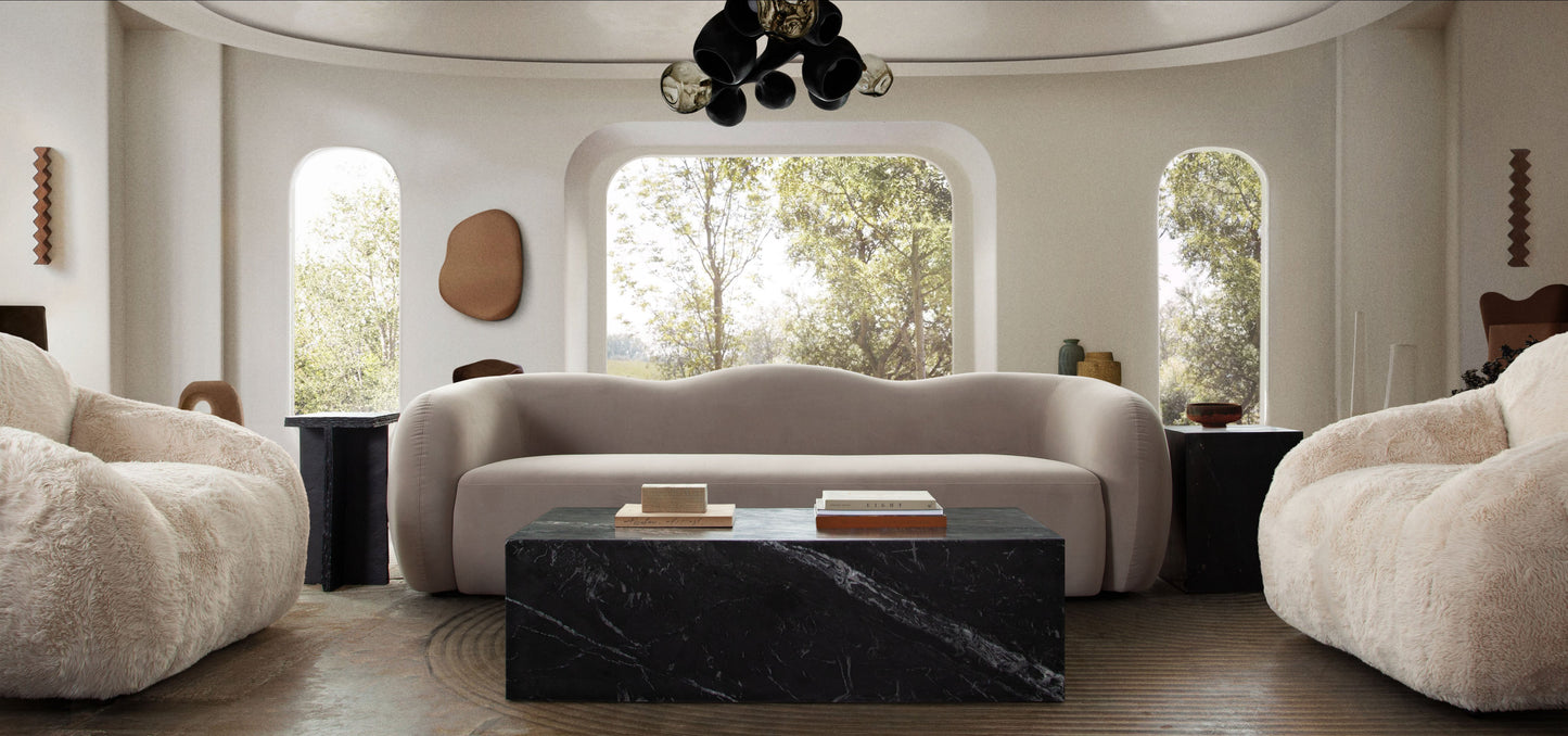 Maya Sofa in Modern Shitake Mink Performance Velvet by Diamond Sofa