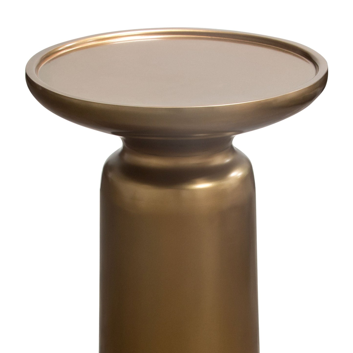 Mesa Round Pedestal Accent Table w/ Casted Aluminum Base in Gold Finish by Diamond Sofa