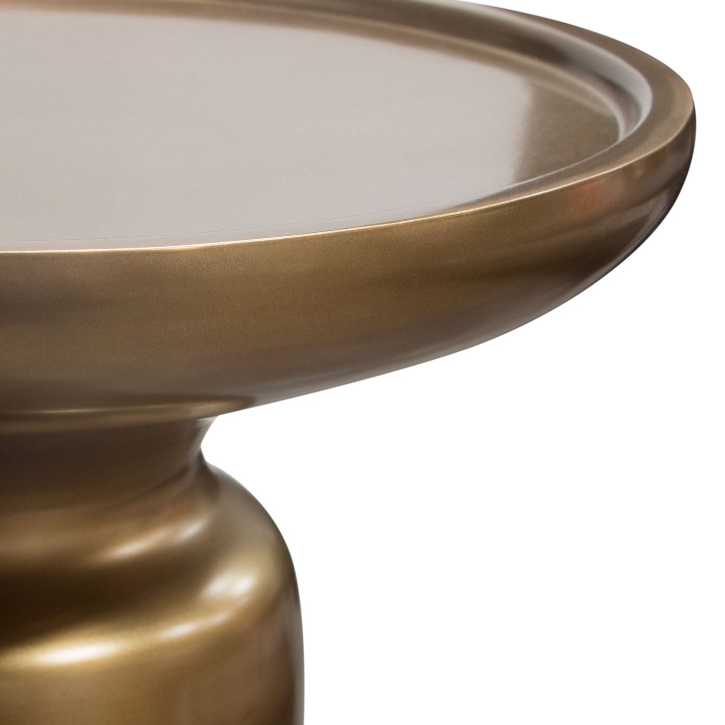 Mesa Round Pedestal Accent Table w/ Casted Aluminum Base in Gold Finish by Diamond Sofa