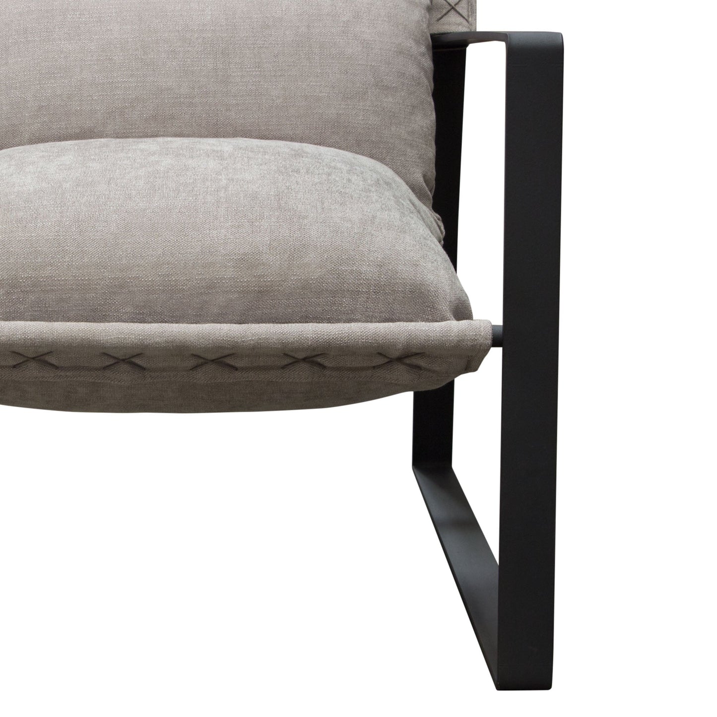 Miller Sling Accent Chair in Grey Fabric w/ Black Powder Coated Metal Frame by Diamond Sofa