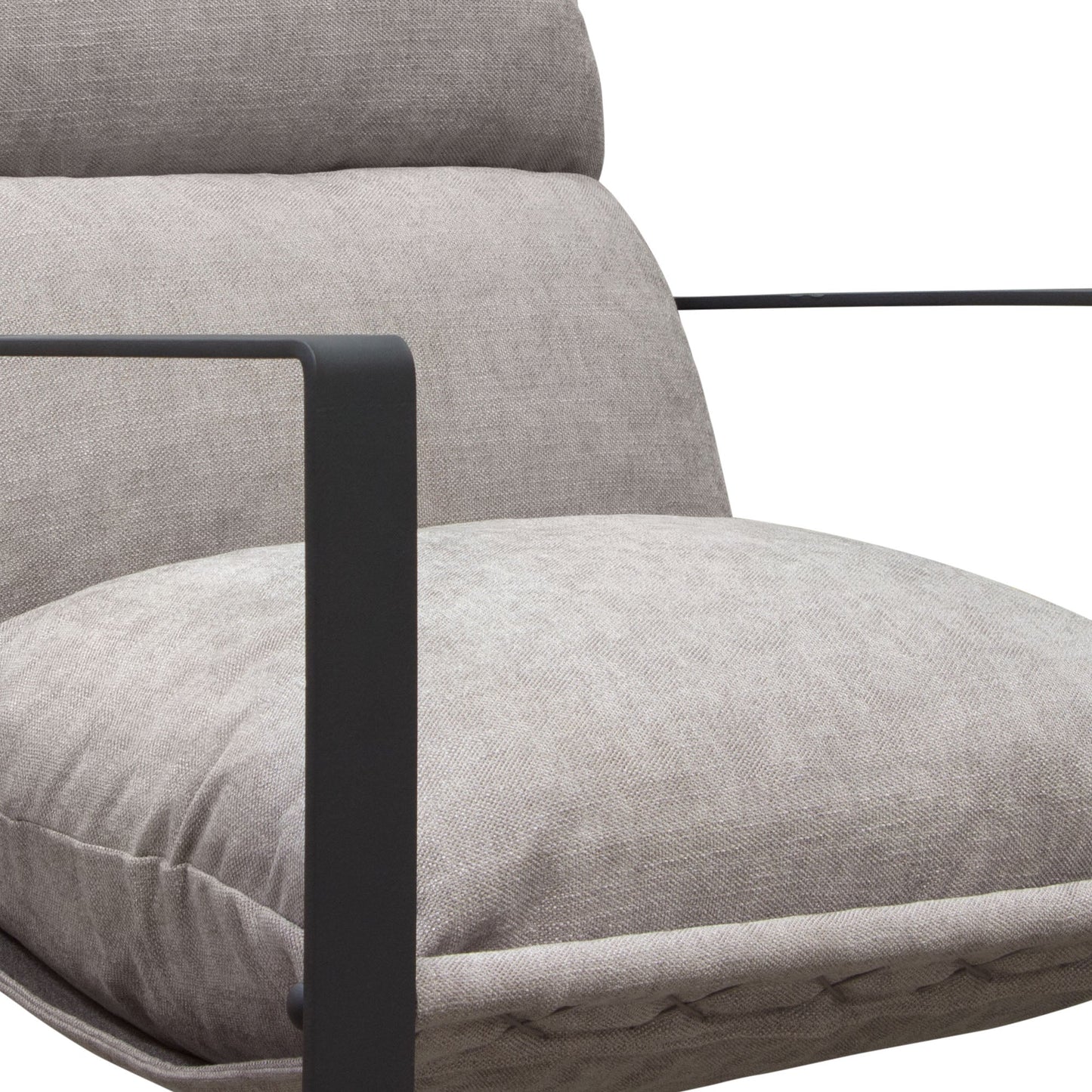 Miller Sling Accent Chair in Grey Fabric w/ Black Powder Coated Metal Frame by Diamond Sofa