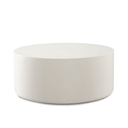 Montage Round Cocktail Table in Ivory Faux Cement Finish by Diamond Sofa