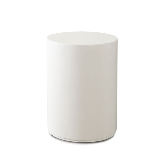 Montage Round End Table in Ivory Faux Cement Finish by Diamond Sofa