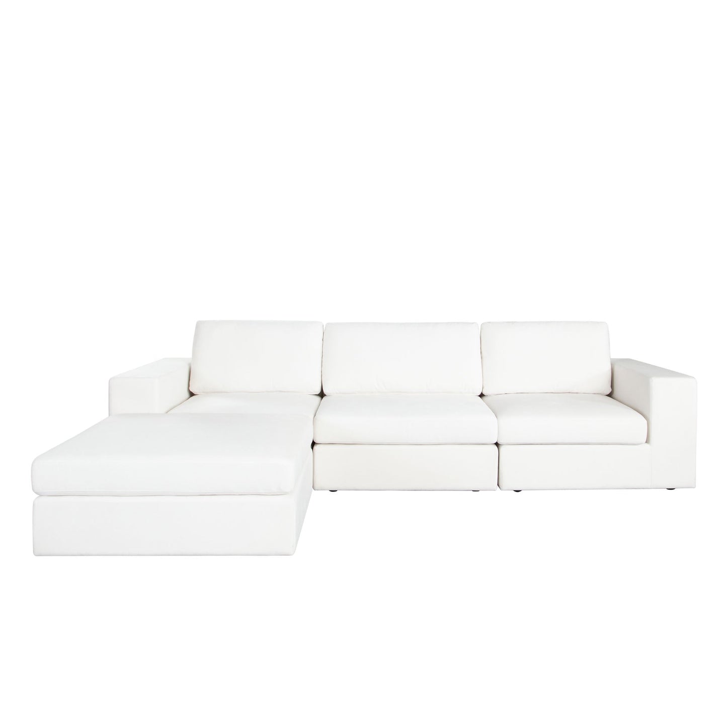Muse 4PC Modular Reversible Chaise Sectional in Mist White Performance Fabric by Diamond Sofa