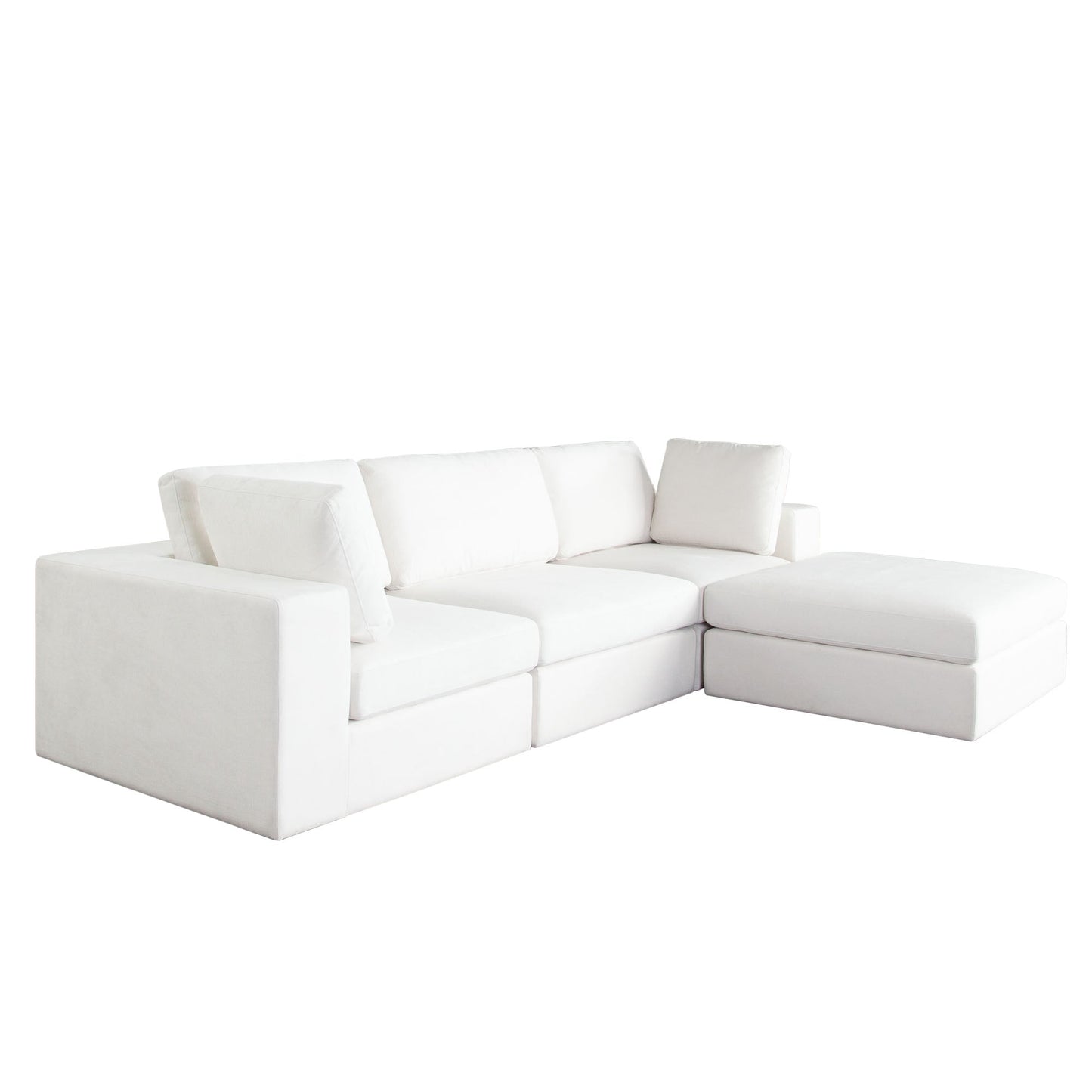 Muse 4PC Modular Reversible Chaise Sectional in Mist White Performance Fabric by Diamond Sofa