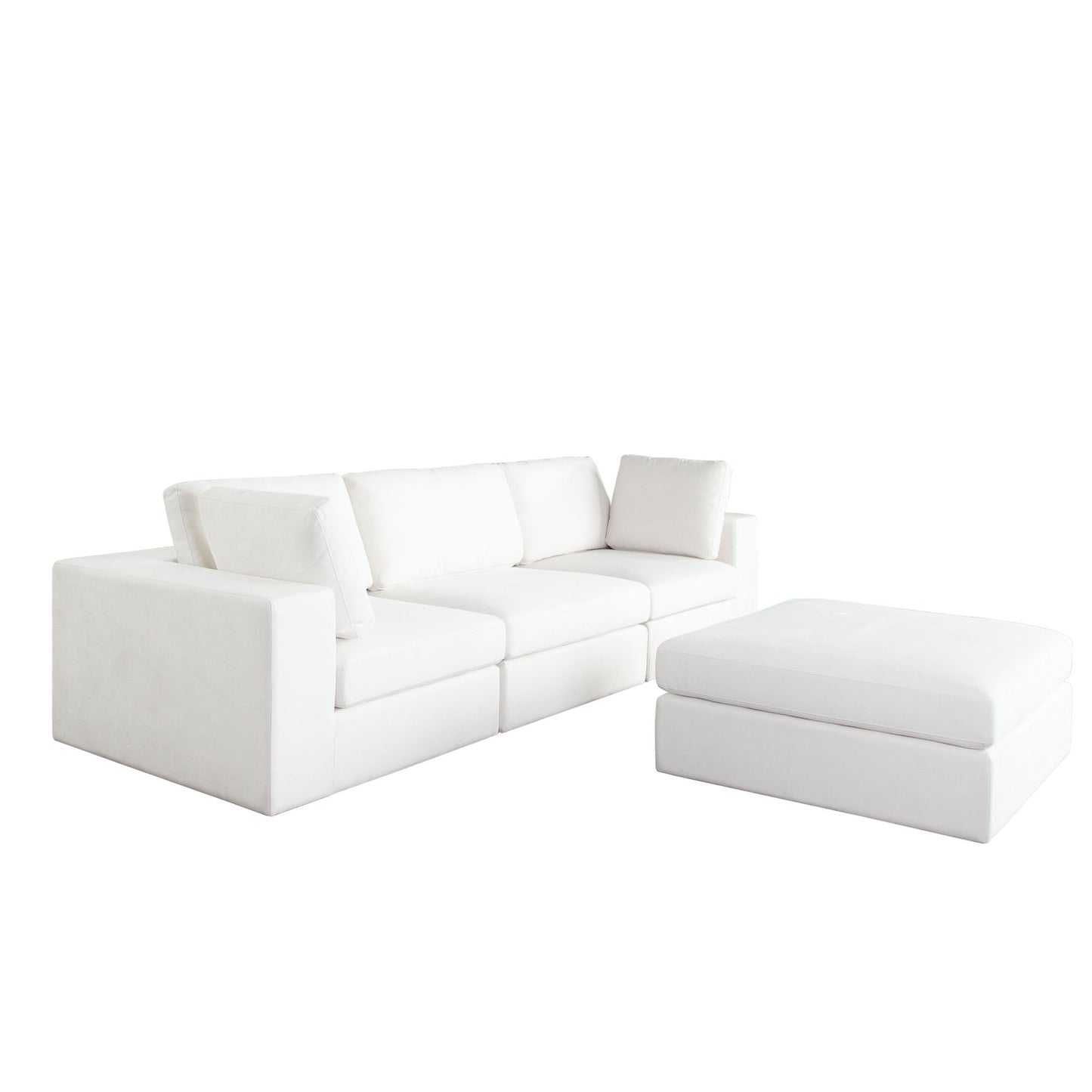 Muse 4PC Modular Reversible Chaise Sectional in Mist White Performance Fabric by Diamond Sofa