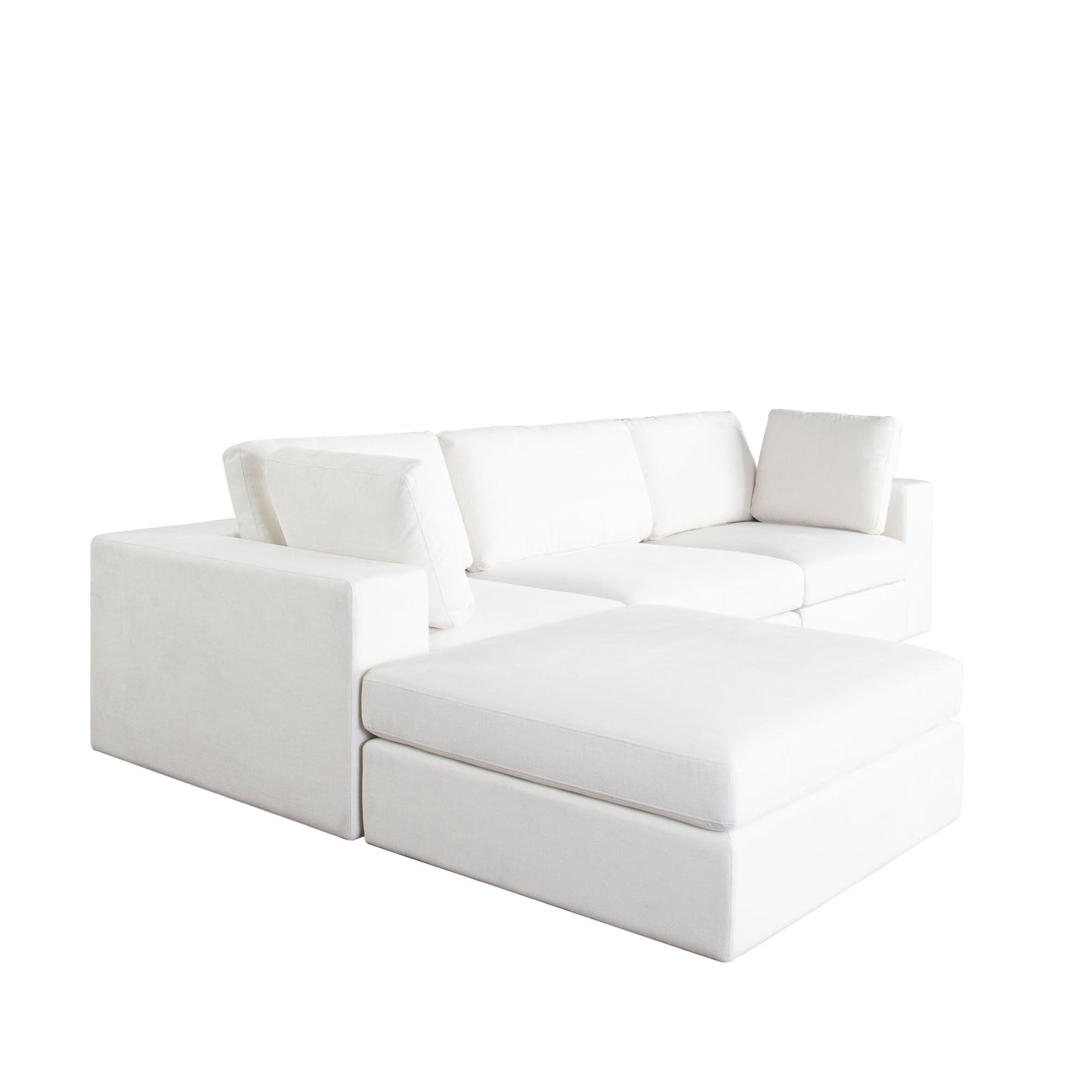 Muse 4PC Modular Reversible Chaise Sectional in Mist White Performance Fabric by Diamond Sofa