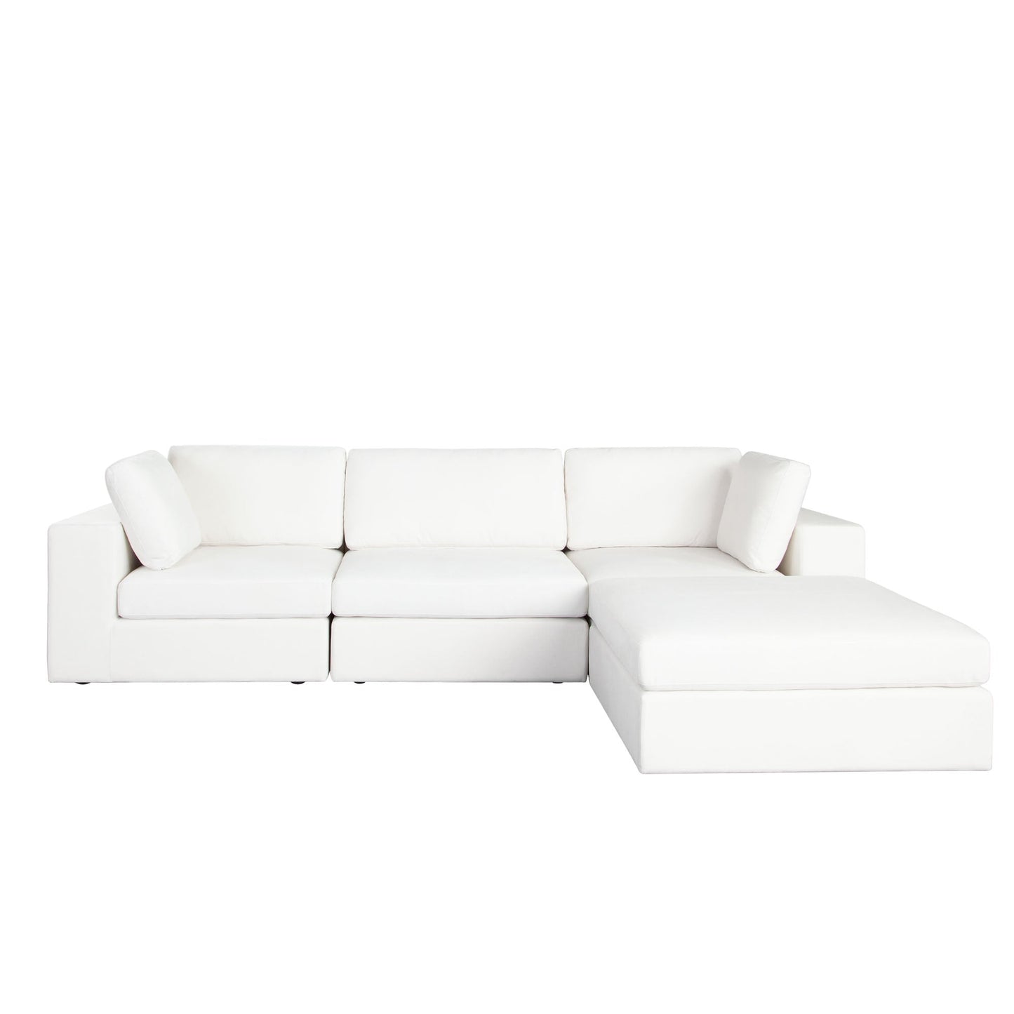 Muse 4PC Modular Reversible Chaise Sectional in Mist White Performance Fabric by Diamond Sofa