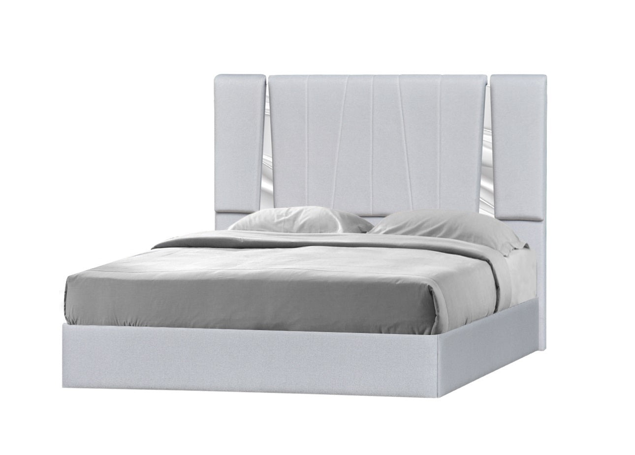 J&M Furniture Matisse Queen Bed in Silver Grey