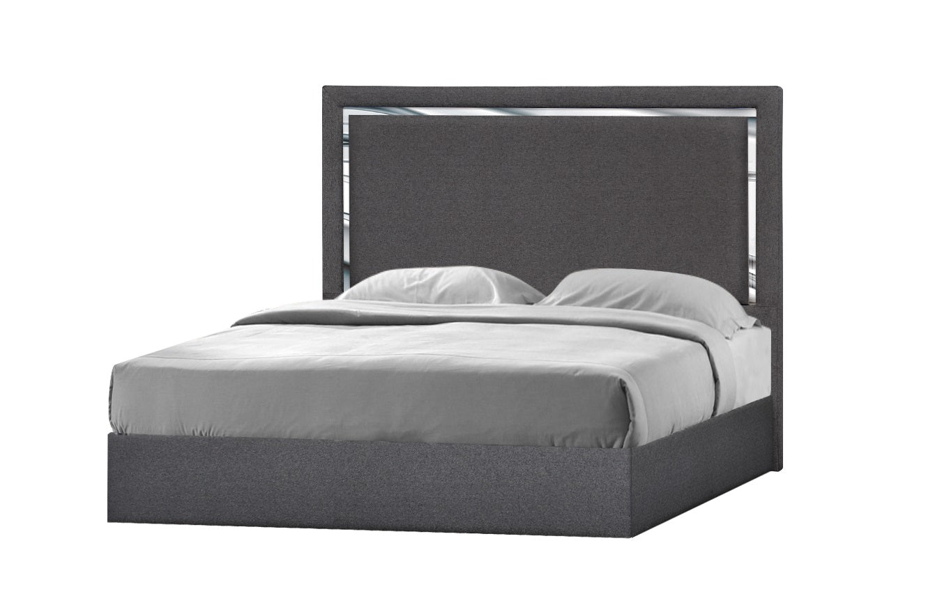 J&M Furniture Monet Queen Bed in Charcoal