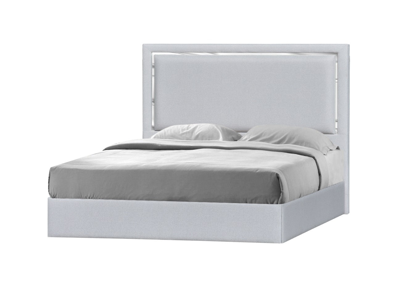 J&M Furniture Monet Queen Bed in Silver Grey
