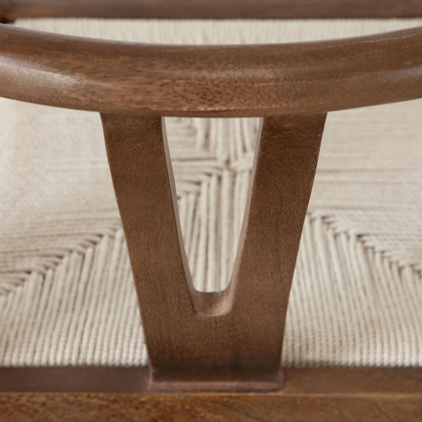 Nara Wishbone Wood Dining Chair in Walnut Finish w/ Woven Natural Rope Seat by Diamond Sofa