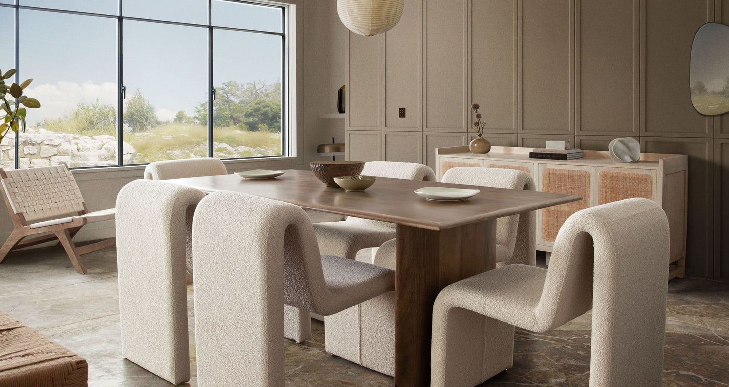Nara 80" Wood Dining Table in Caramel/Walnut Finish by Diamond Sofa