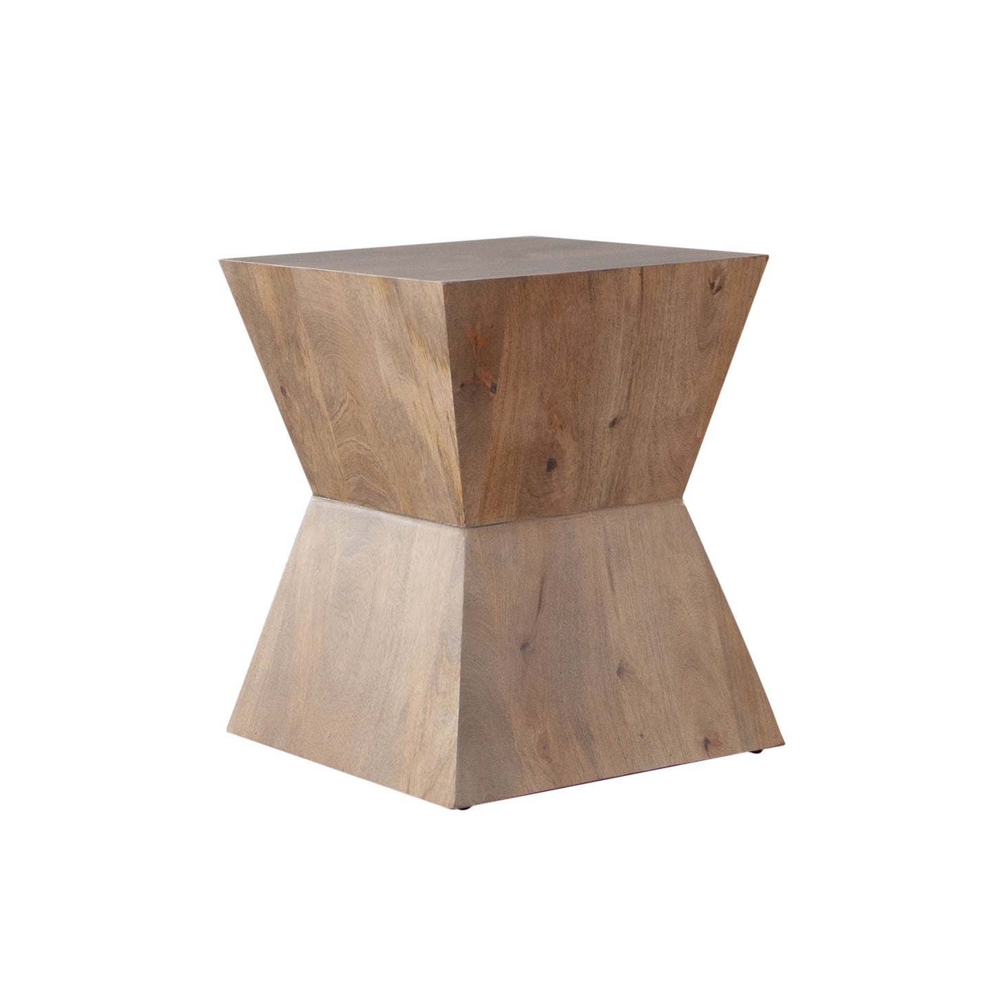 Nara Sculptured Pedestal End Table in Caramel/Walnut Finish by Diamond Sofa