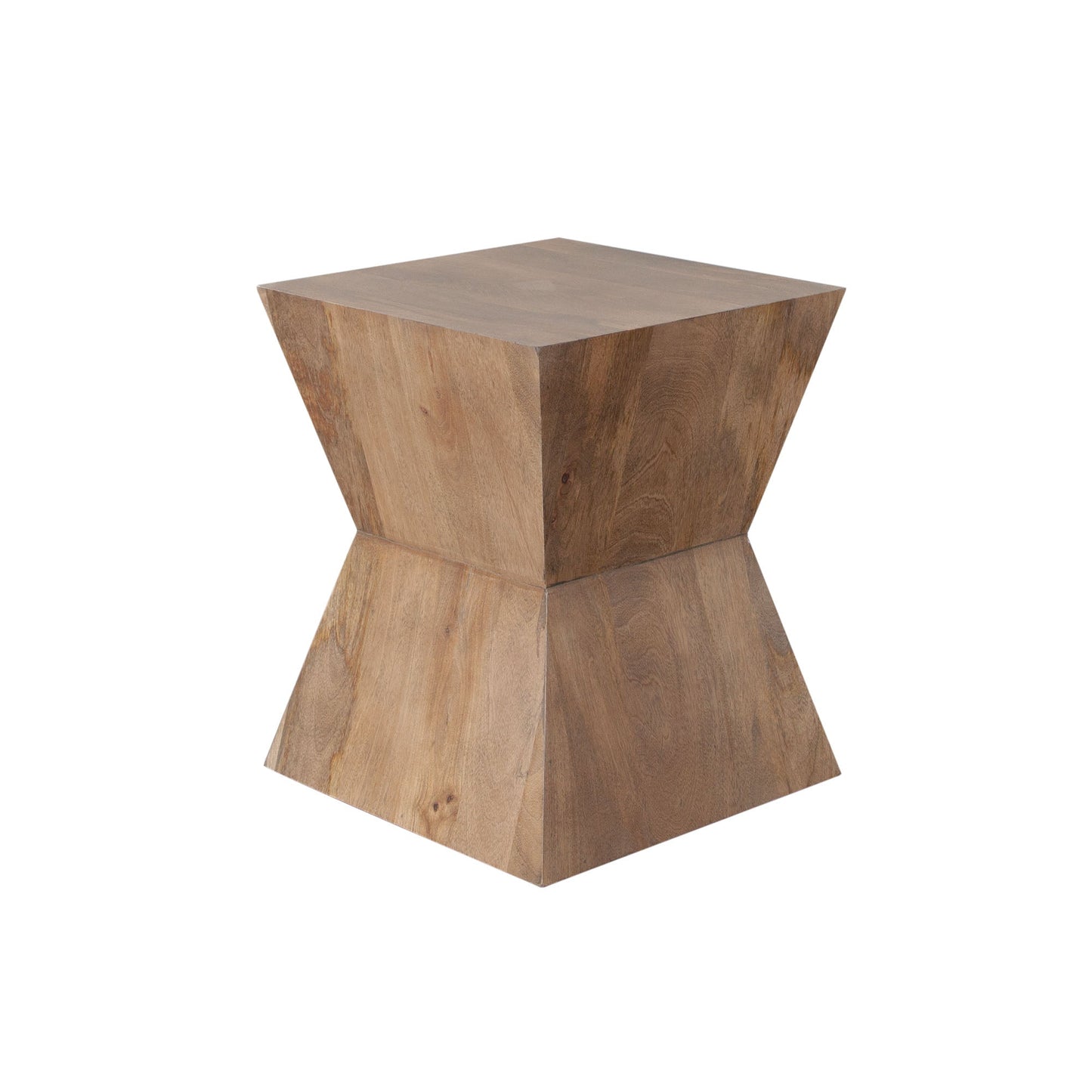 Nara Sculptured Pedestal End Table in Caramel/Walnut Finish by Diamond Sofa