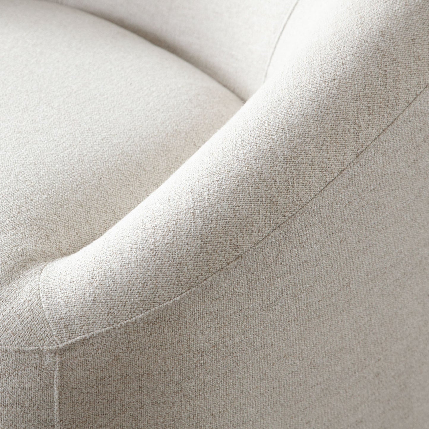 Opal Swivel Chair w/ Contoured Arm in Oat Polyester Fabric by Diamond Sofa
