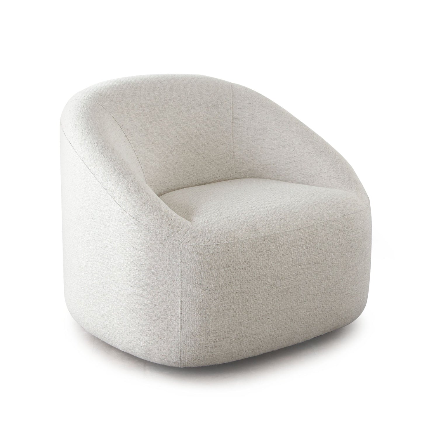 Opal Swivel Chair w/ Contoured Arm in Oat Polyester Fabric by Diamond Sofa