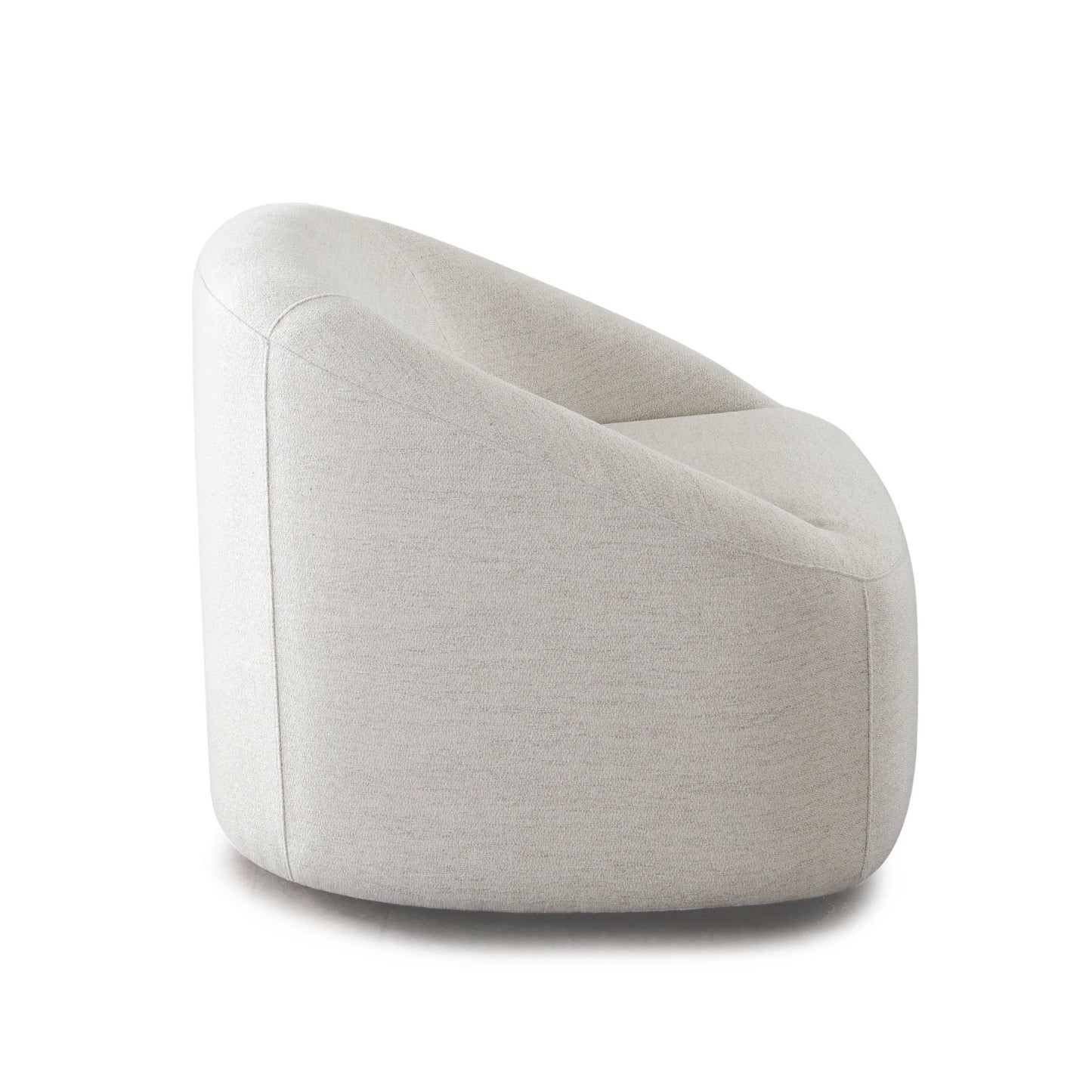 Opal Swivel Chair w/ Contoured Arm in Oat Polyester Fabric by Diamond Sofa