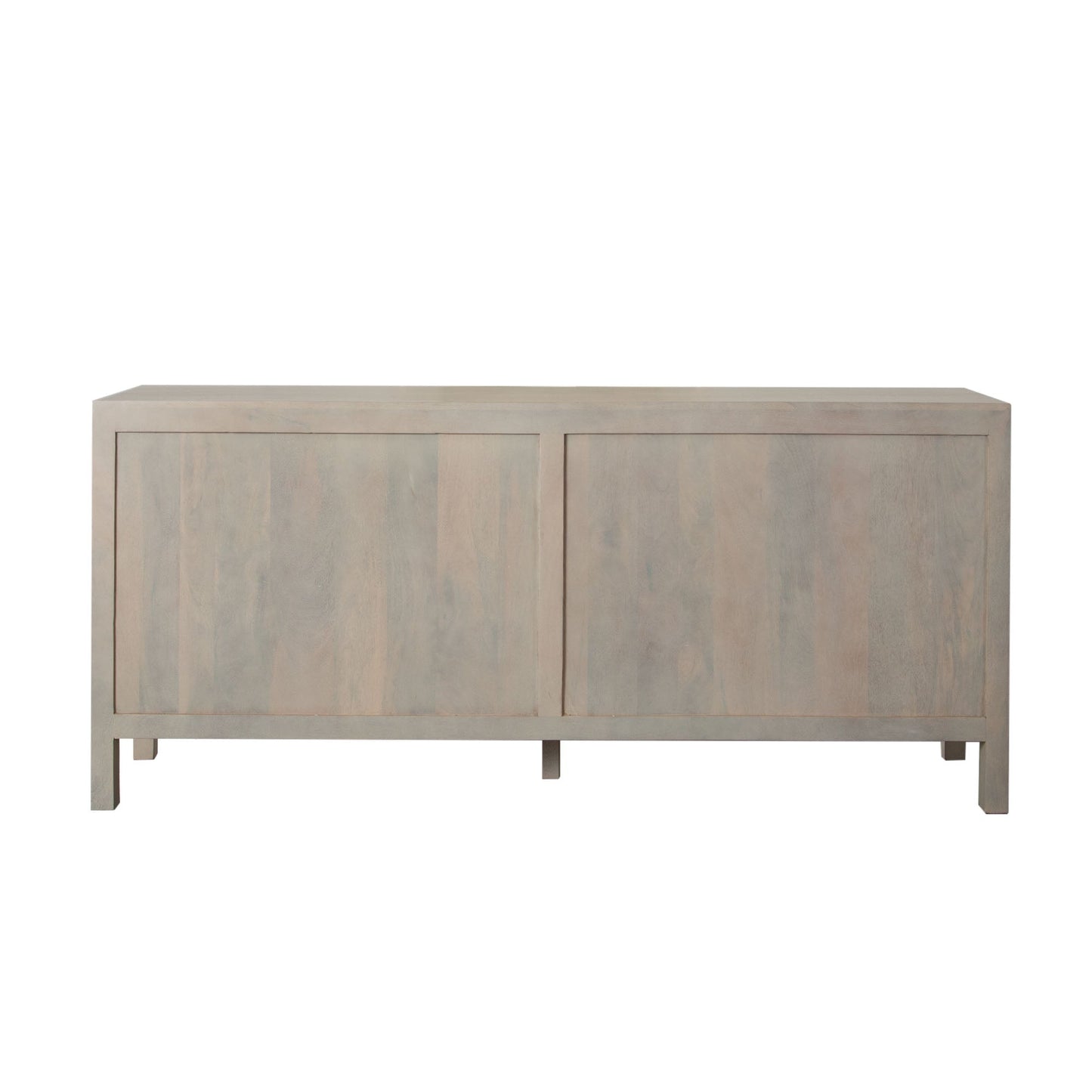 Palm Solid Mango Wood 4-Door Sideboard in Natural Finish w/ Woven Rope Door Fronts by Diamond Sofa