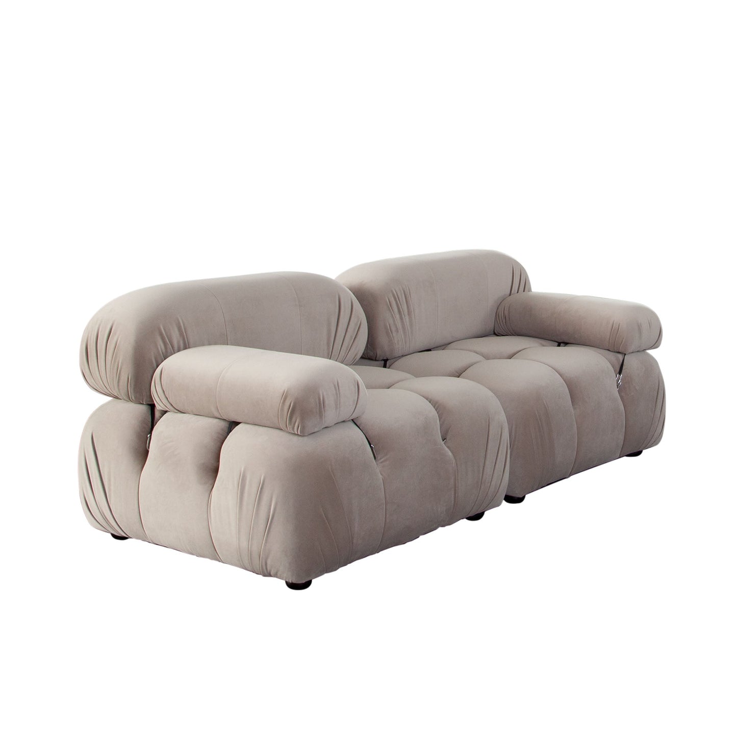 Paloma 2PC Modular 74 Inch Sofa in Mink Tan Velvet by Diamond Sofa