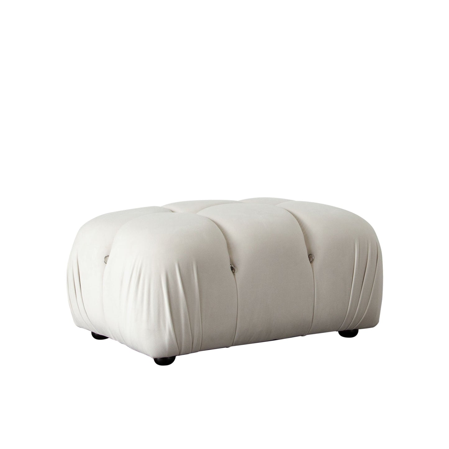 Paloma Rectangle Ottoman in Light Cream Velvet by Diamond Sofa