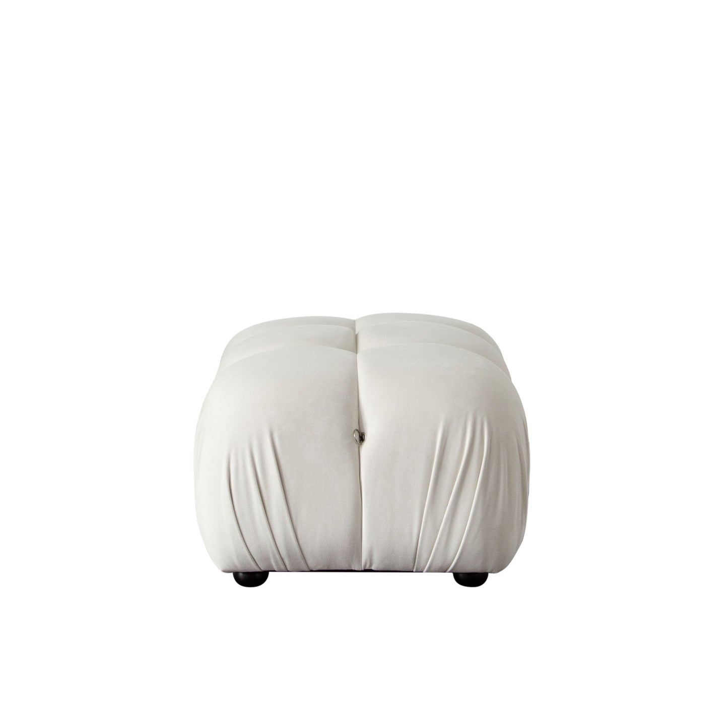 Paloma Rectangle Ottoman in Light Cream Velvet by Diamond Sofa