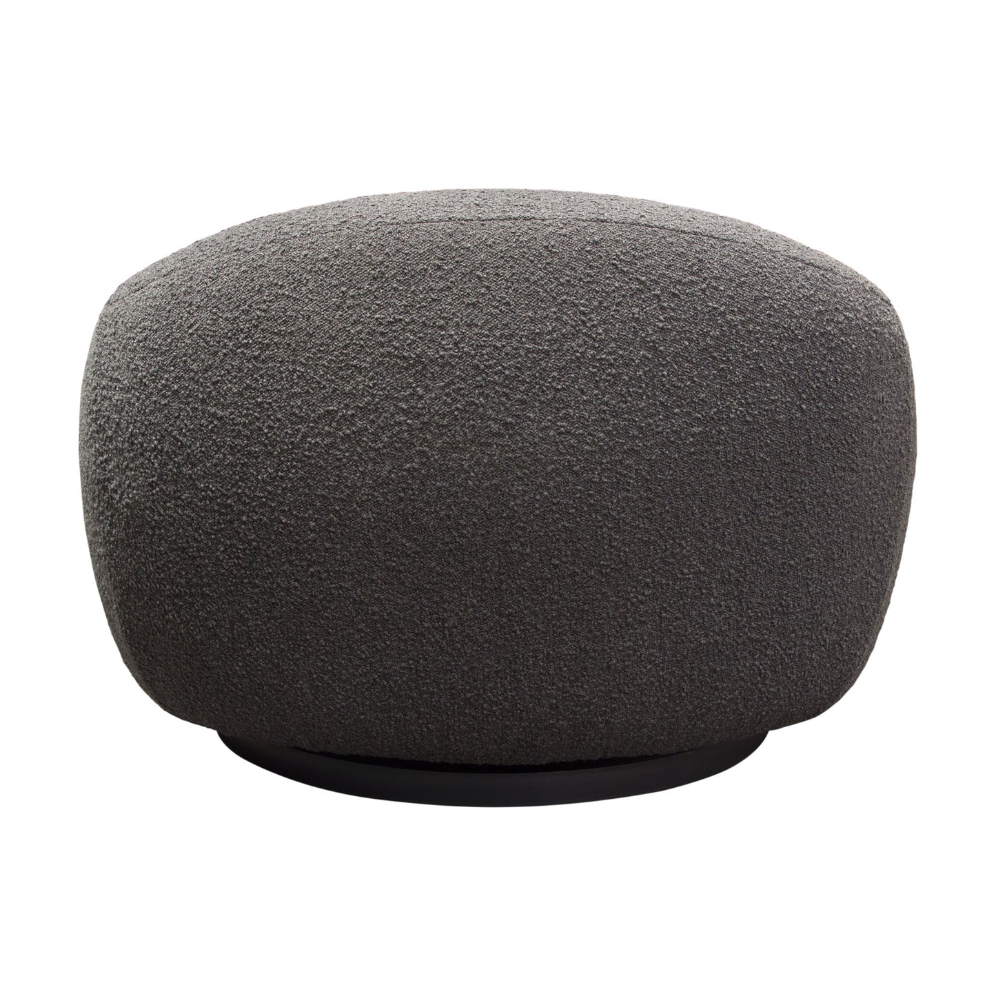 Pascal Swivel Chair in Charcoal Boucle Textured Fabric w/ Contoured Arms & Back by Diamond Sofa