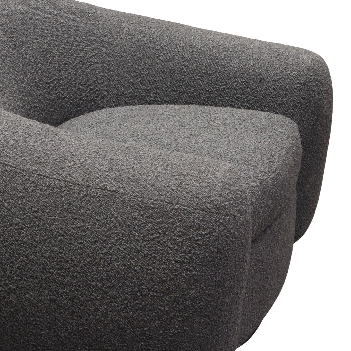 Pascal Swivel Chair in Charcoal Boucle Textured Fabric w/ Contoured Arms & Back by Diamond Sofa