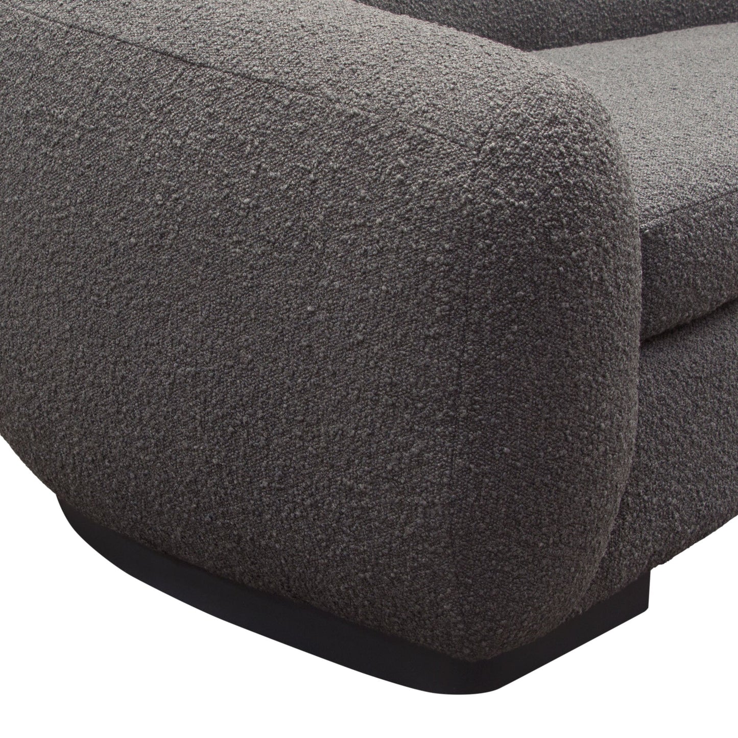 Pascal Sofa in Charcoal Boucle Textured Fabric w/ Contoured Arms & Back by Diamond Sofa