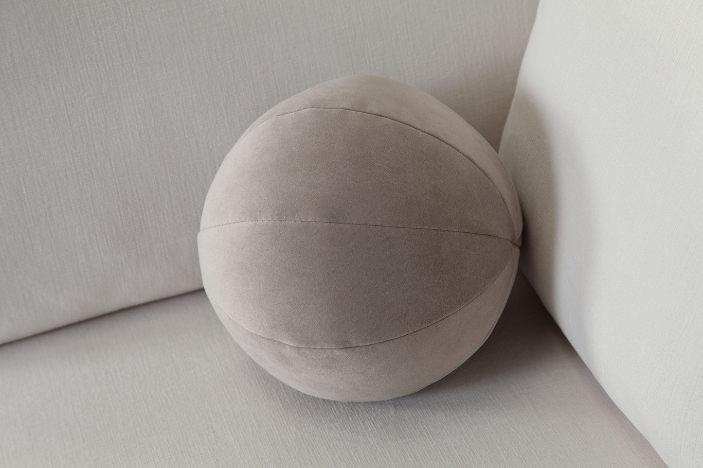 Set of (2) 10" Round Accent Pillows in Mink Tan Velvet by Diamond Sofa