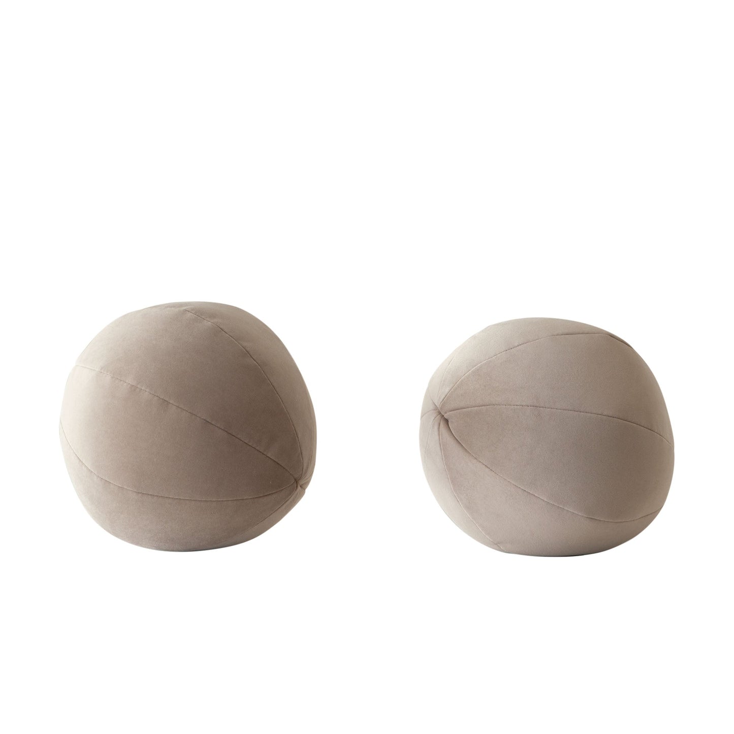 Set of (2) 10" Round Accent Pillows in Mink Tan Velvet by Diamond Sofa