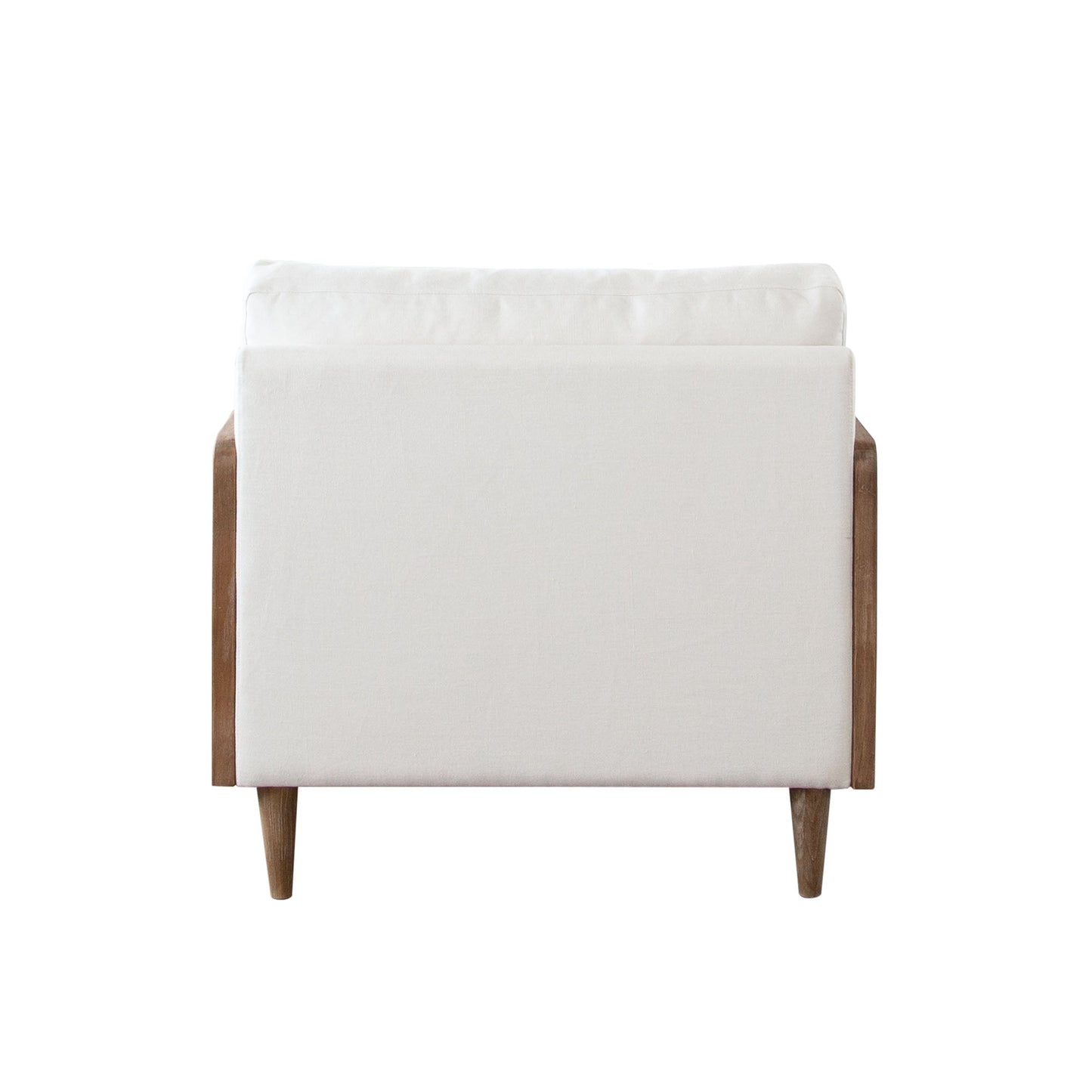 Piper Chair in White Linen Fabric w/ Natural Rattan by Diamond Sofa