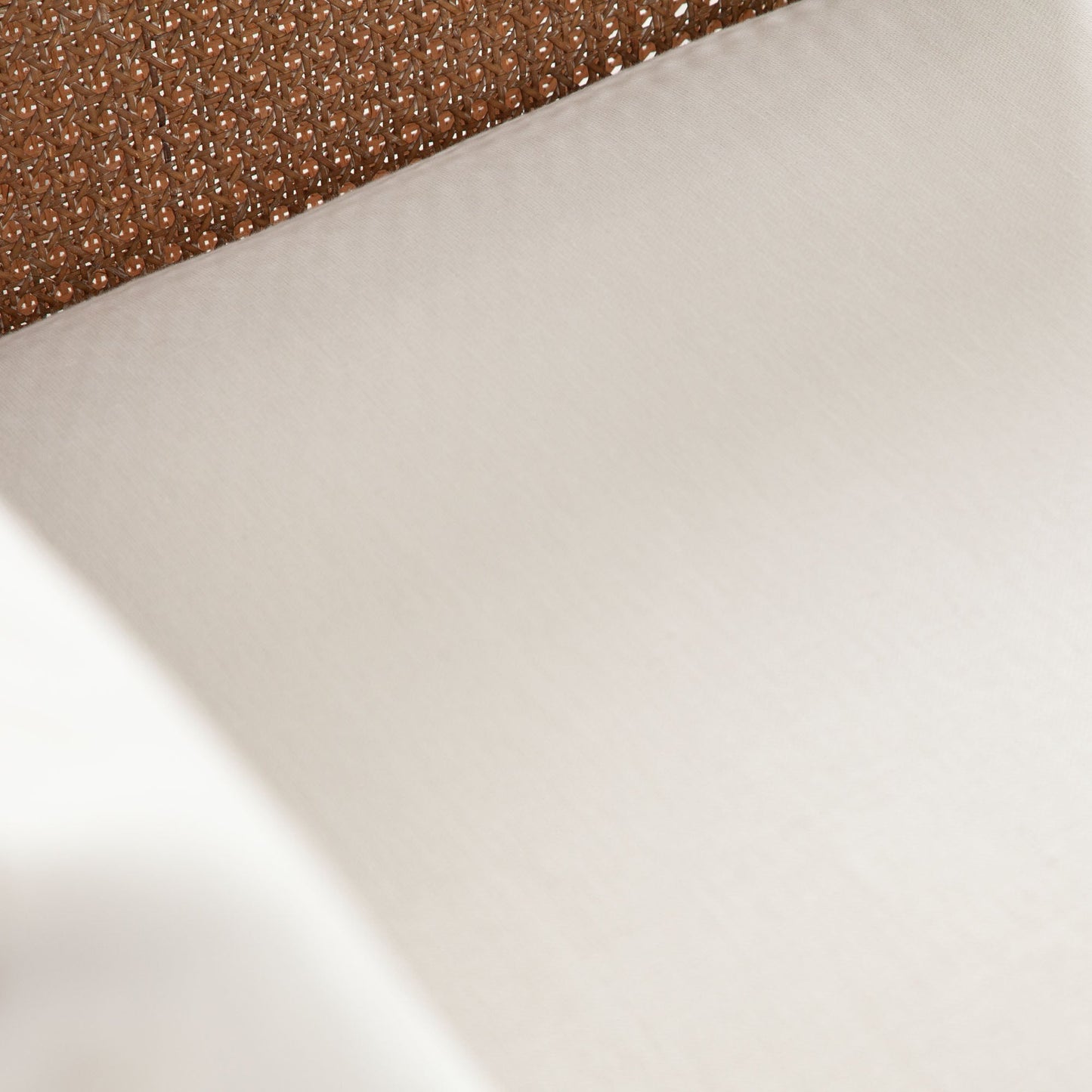 Piper Sofa in White Linen Fabric w/ Natural Rattan by Diamond Sofa