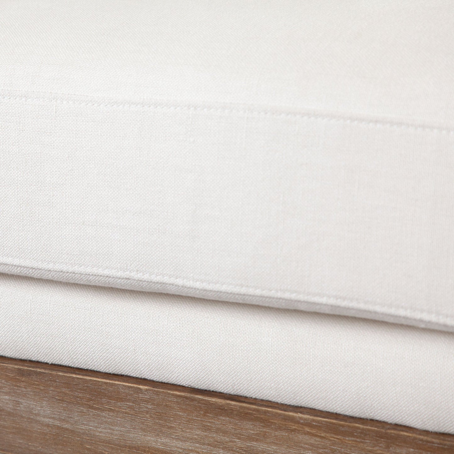 Piper Sofa in White Linen Fabric w/ Natural Rattan by Diamond Sofa