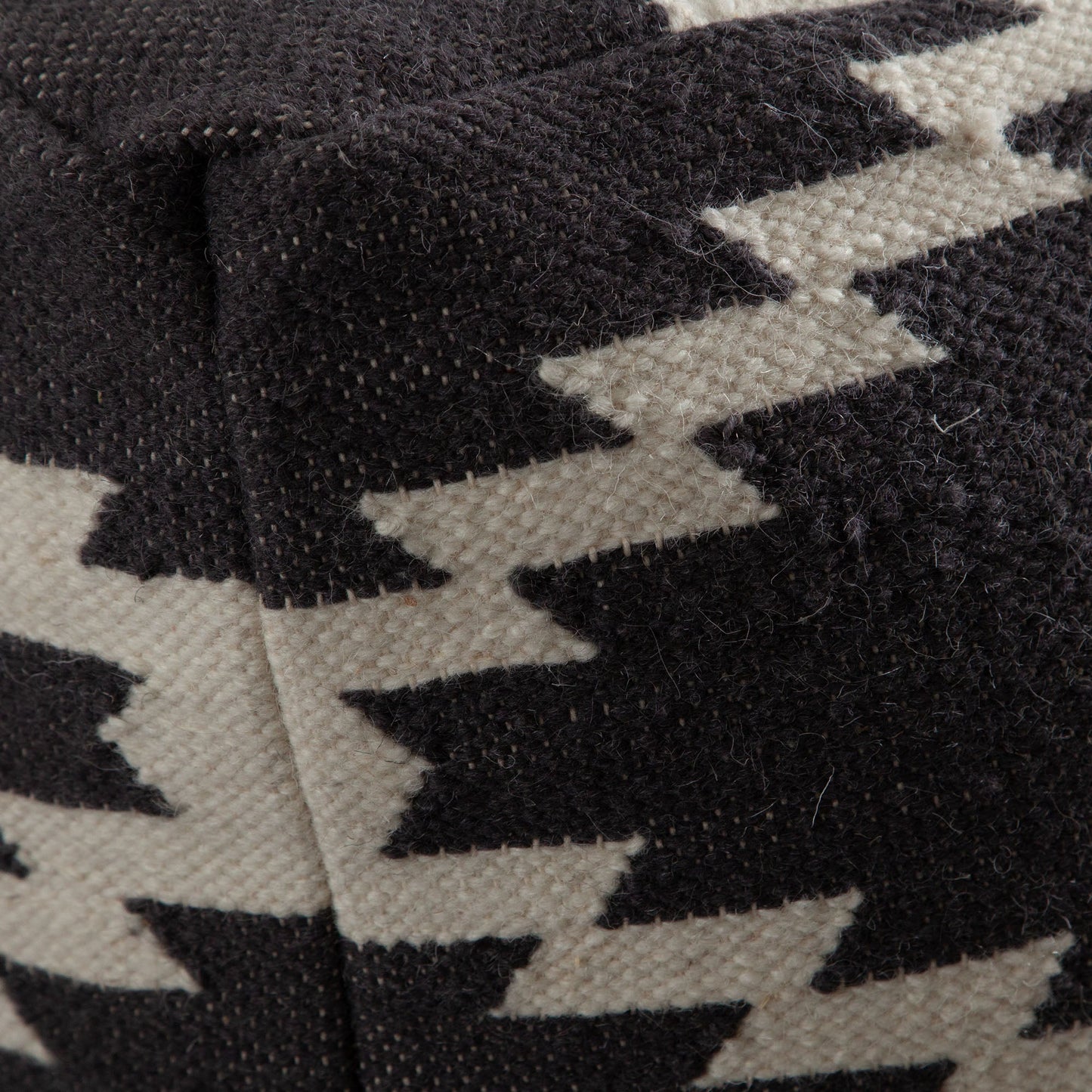 Square Pouf in White/Grey Pattern Wool by Diamond Sofa