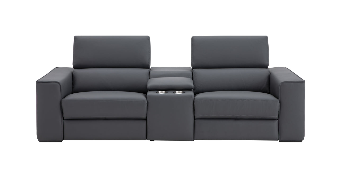 J&M Furniture Picasso Love Seat in Blue Grey