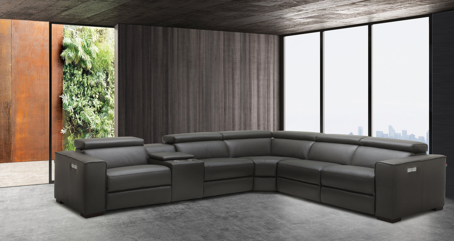 J&M Furniture Picasso Motion Sectional in Dark Grey